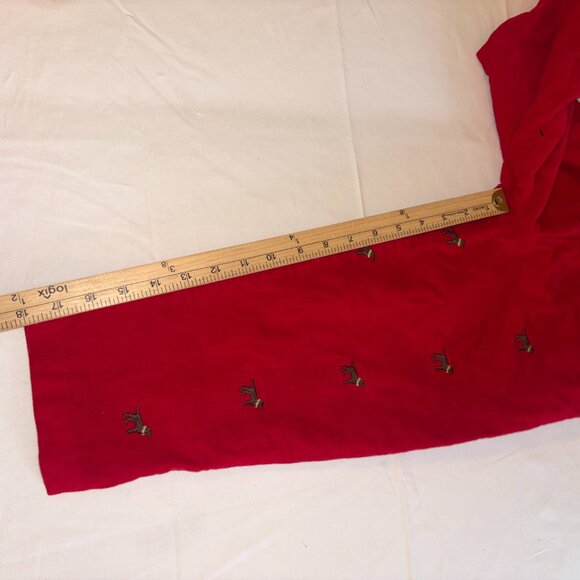 Boys Pull on Thin Red Corduroys Embroidered Brown Dog Collar Size 6 Holiday - Picture 6 of 6